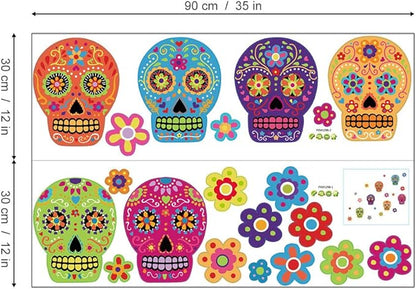 Colorful Skull Flower Room Decorations - Online Swap Meet