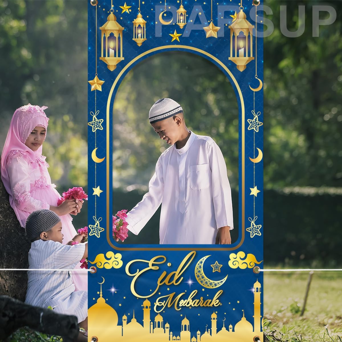 EID Mubarak Photoshoot Backdrop, 71" x 35" - Online Swap Meet