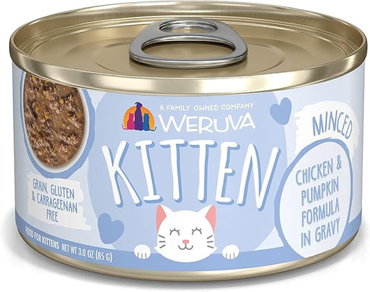Weruva Kitten, Chicken & Pumpkin Formula in Gravy, 3oz Can (Pack of 12) - Online Swap Meet