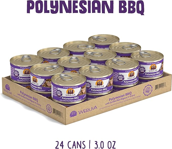 Weruva Classic Cat Food, Polynesian BBQ with Grilled Red Bigeye in Gravy, 3oz Can (Pack of 24) - Online Swap Meet