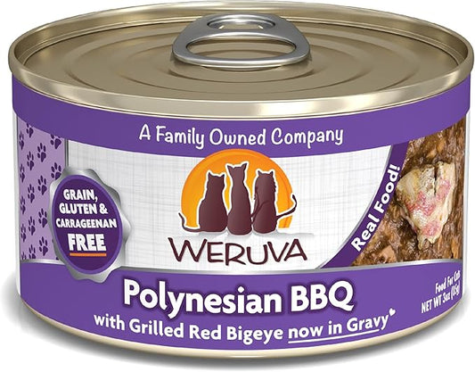 Weruva Classic Cat Food, Polynesian BBQ with Grilled Red Bigeye in Gravy, 3oz Can (Pack of 24) - Online Swap Meet